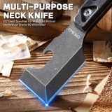 Omesio D2 Steel Neck Knife | Full-Tang EDC Blade with Kydex Sheath