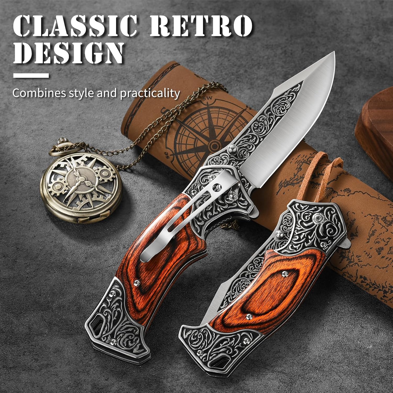 Omesio S-XY  Folding Pocket Knife 420 Steel Steel Pocket Knife