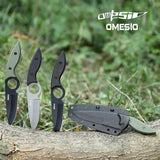 Omesio L-SY Hunting Knife 8.46" Full Tang EDC Horizontal Carry for Men