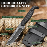 Omesio M-FT 7.6" EDC Fixed Blade Knife with Kydex Sheath