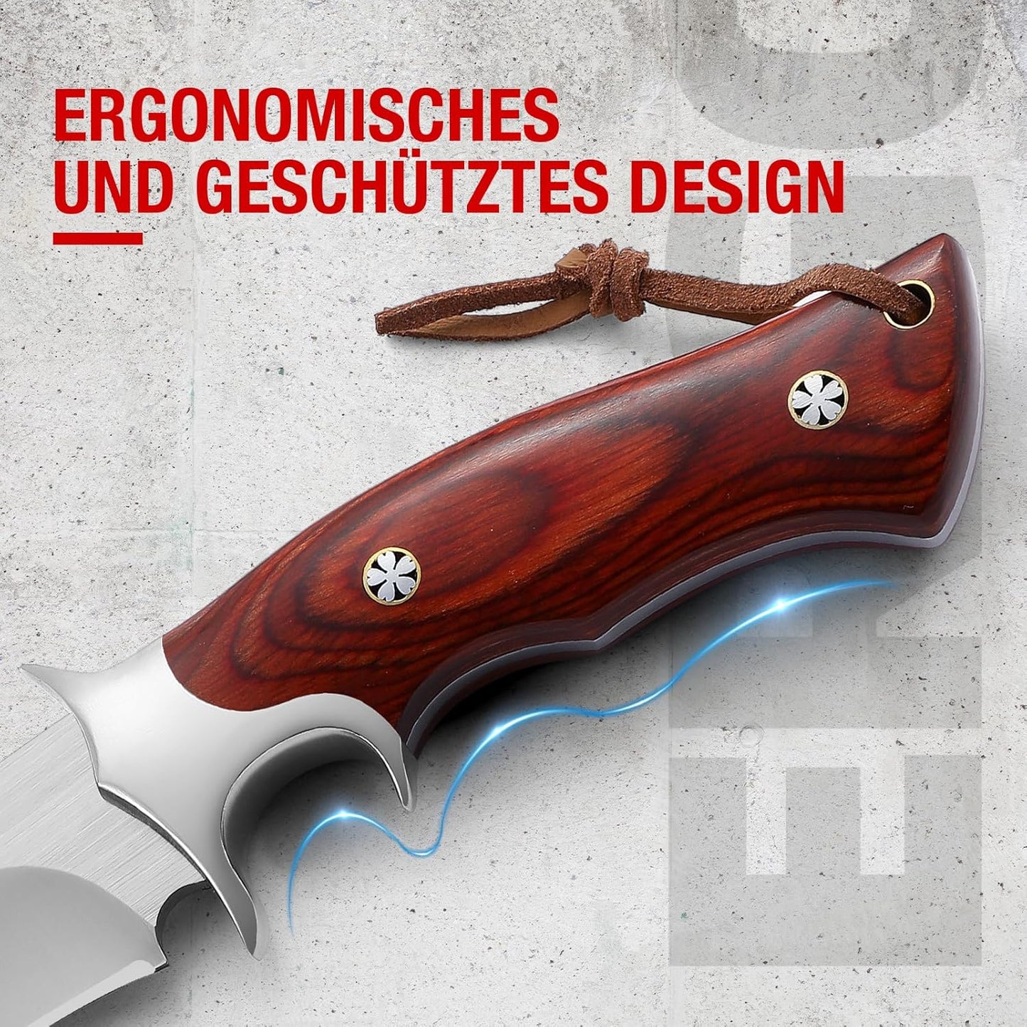 Omesio  L-PJ25H Fixed Blade Knife with Sheath Survival Knife M390 Steel