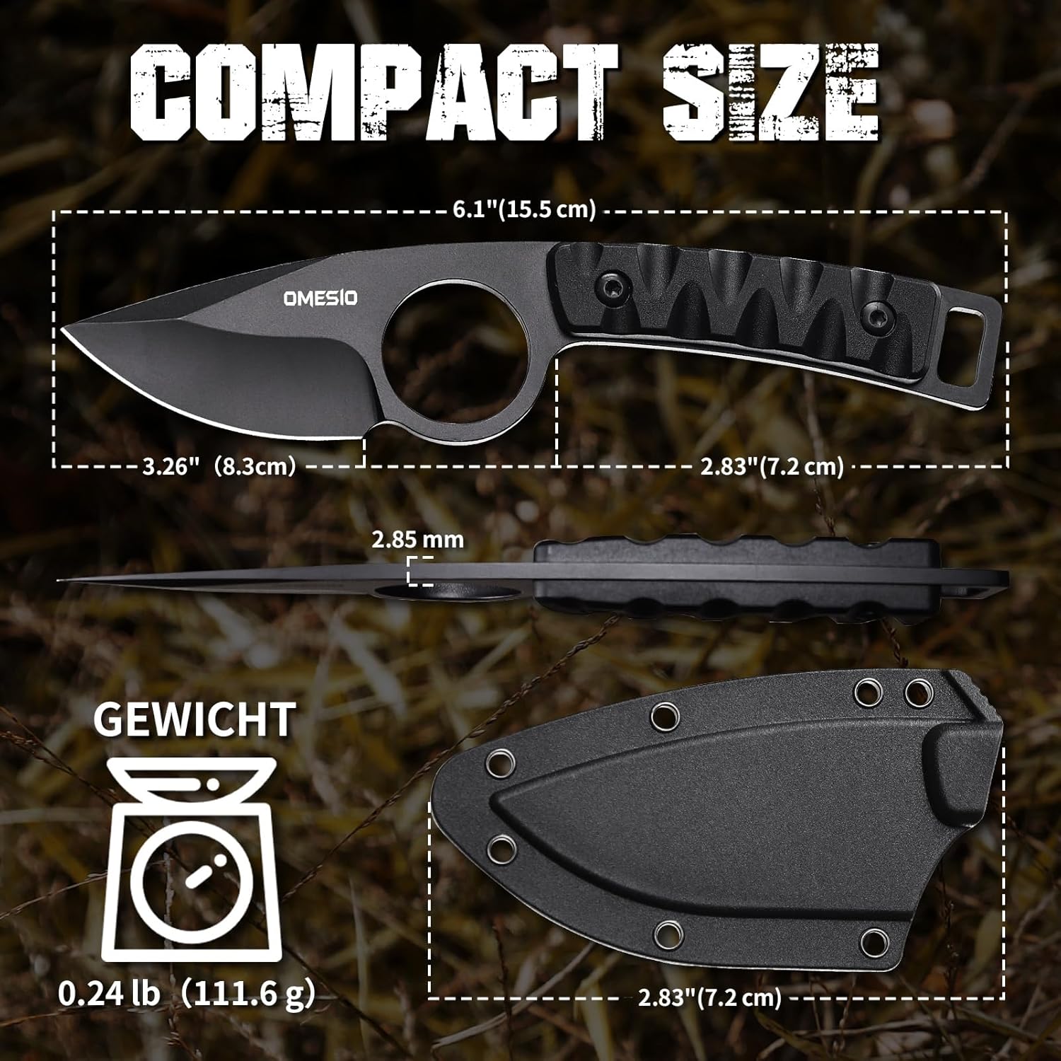 Omesio Small Fixed Blade Neck Knife
