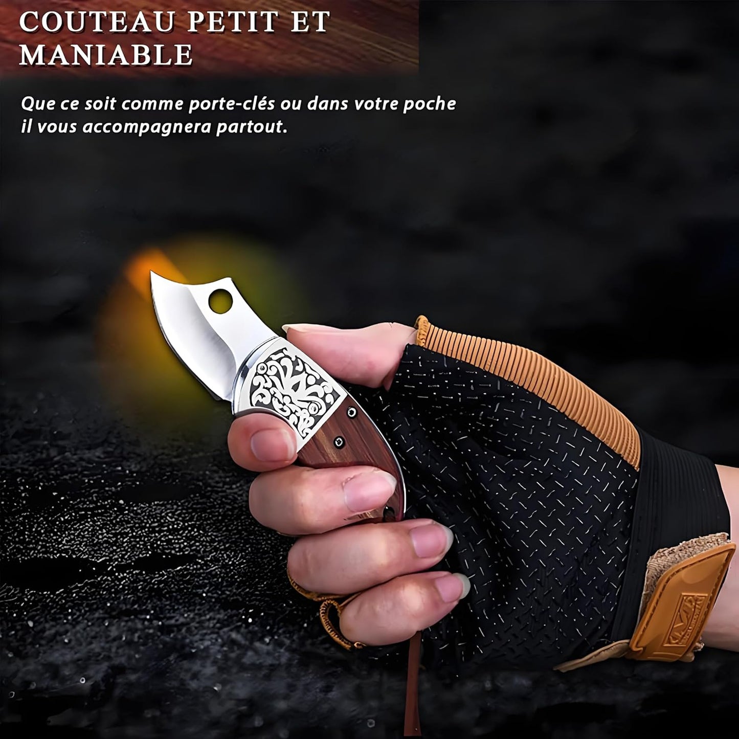 Omesio Mini Wooden Keychain Knife
