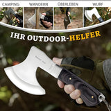 Omesio Mini Survival Axe, Small Outdoor Hatchet, Full-Tang Hand Axe 22.2 cm