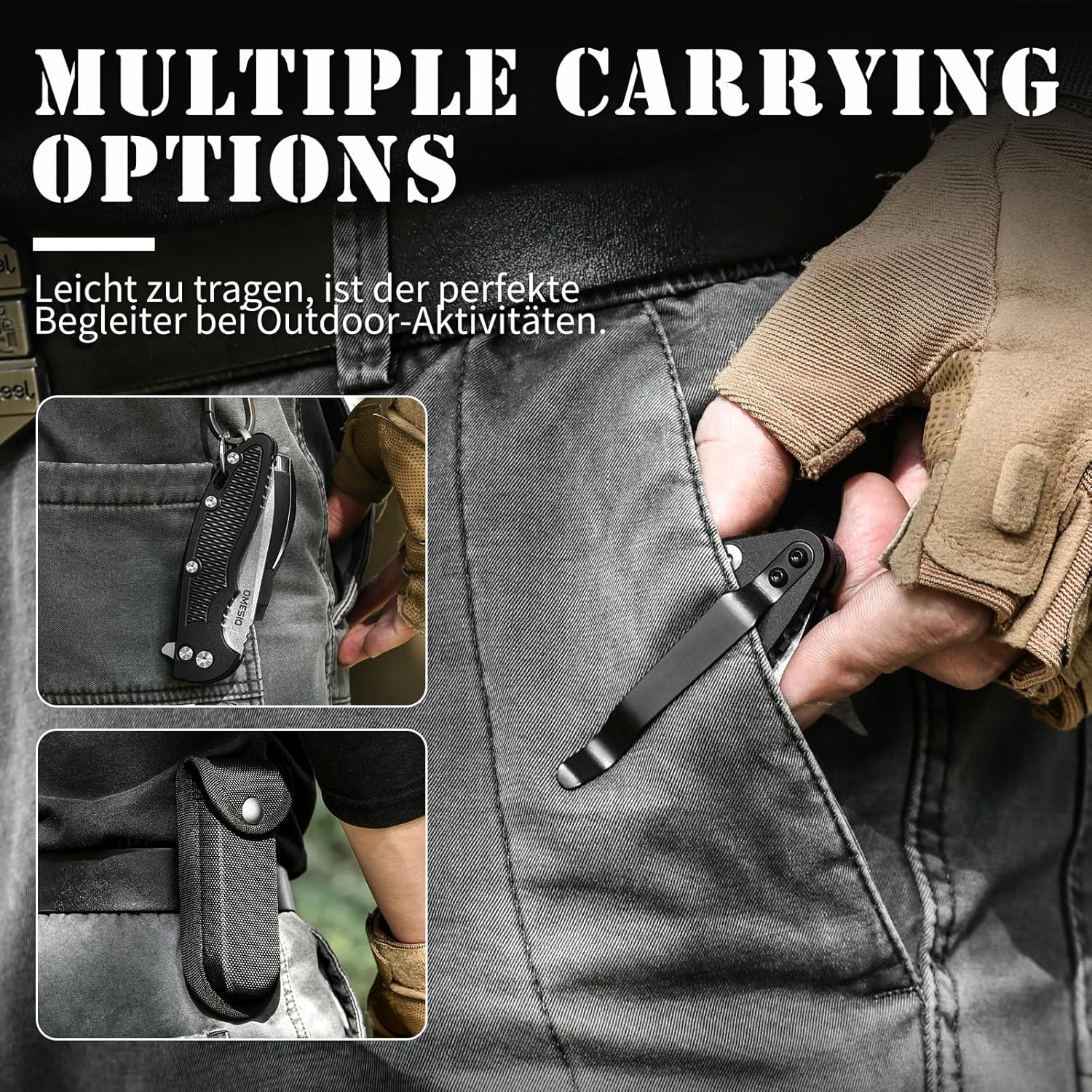 Omesio S-LB  EDC Folding Pocket Button Lock Knife