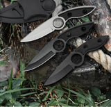 Coltello a lama fissa Omesio Compact D2 con fodero in Kydex