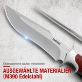 Omesio  L-PJ25H Fixed Blade Knife with Sheath Survival Knife M390 Steel