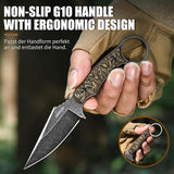 Omesio M-DR17 EDC Neck Knife with Sheath  D2 Steel with G10 Handle