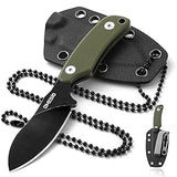 Omesio Nessmuk EDC Neck Knife | D2 Steel Full Tang Fixed Blade with Kydex Sheath