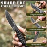 Omesio M-FT 7.6" EDC Fixed Blade Knife with Kydex Sheath