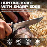 Omesio L-KB Hunting Knife with Sheath, Fixed Blade Full Tang