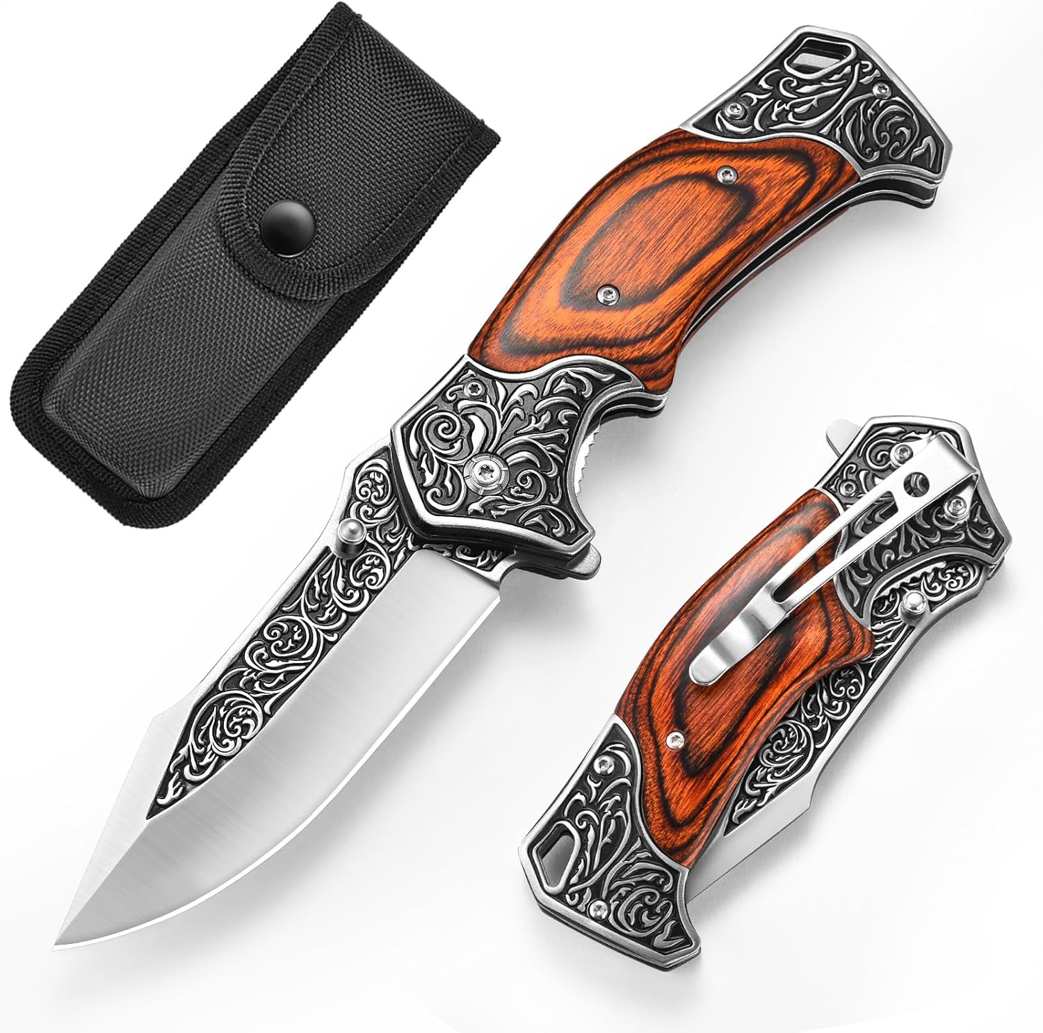 Omesio S-XY  Folding Pocket Knife 420 Steel Steel Pocket Knife