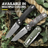 Omesio S-LB Tanto  Pocket Knife, 3.31" 14C28N Steel Axis Lock Knife