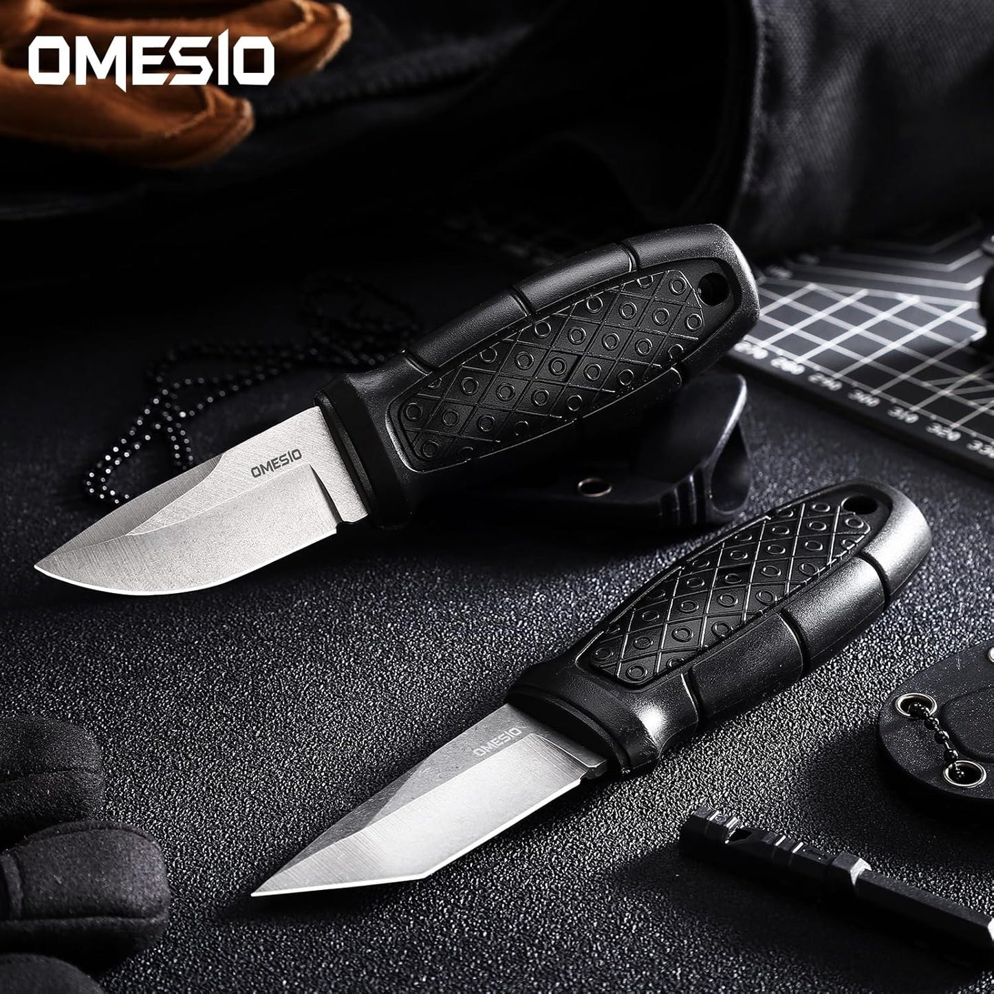 Omesio S-MY21 Tanto Knife, Outdoor Neck Knife