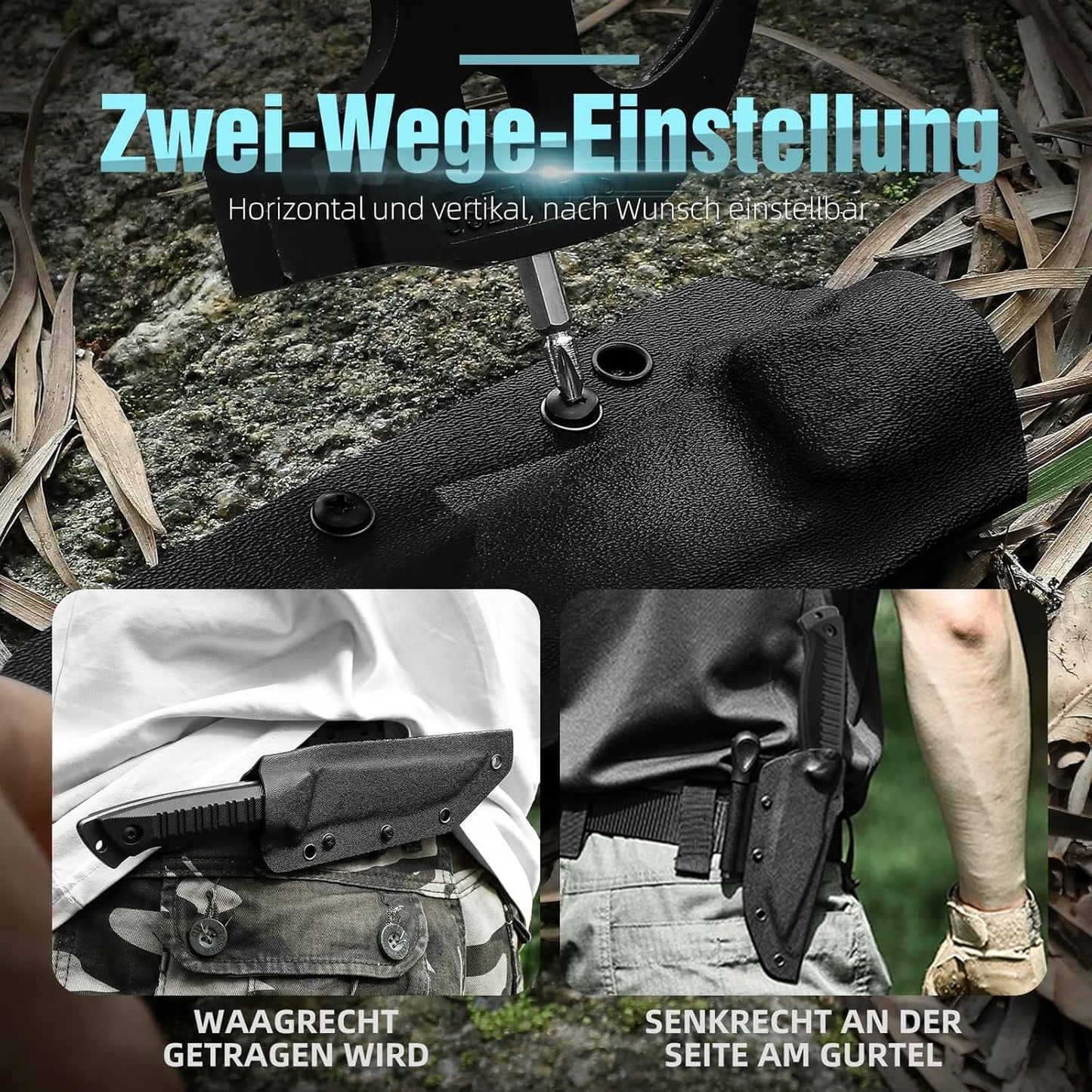 Coltello da sopravvivenza Omesio Tanto con fodero in Kydex,