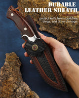 Omesio  L-PJ25H with Survival Knife Sheath Hunting knife Damascus Steel