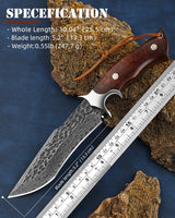 Omesio  L-PJ25H with Survival Knife Sheath Hunting knife Damascus Steel