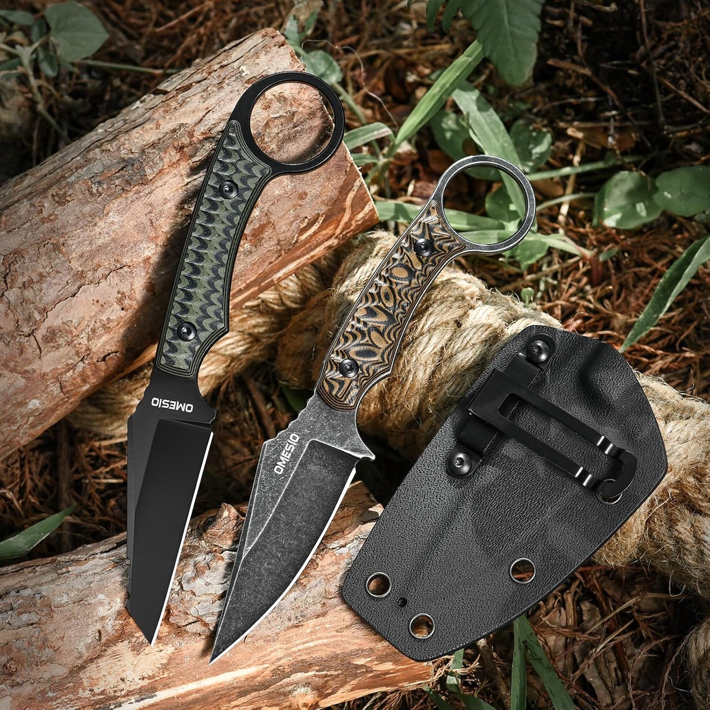 Omesio M-DR17 EDC Neck Knife with Sheath  D2 Steel with G10 Handle