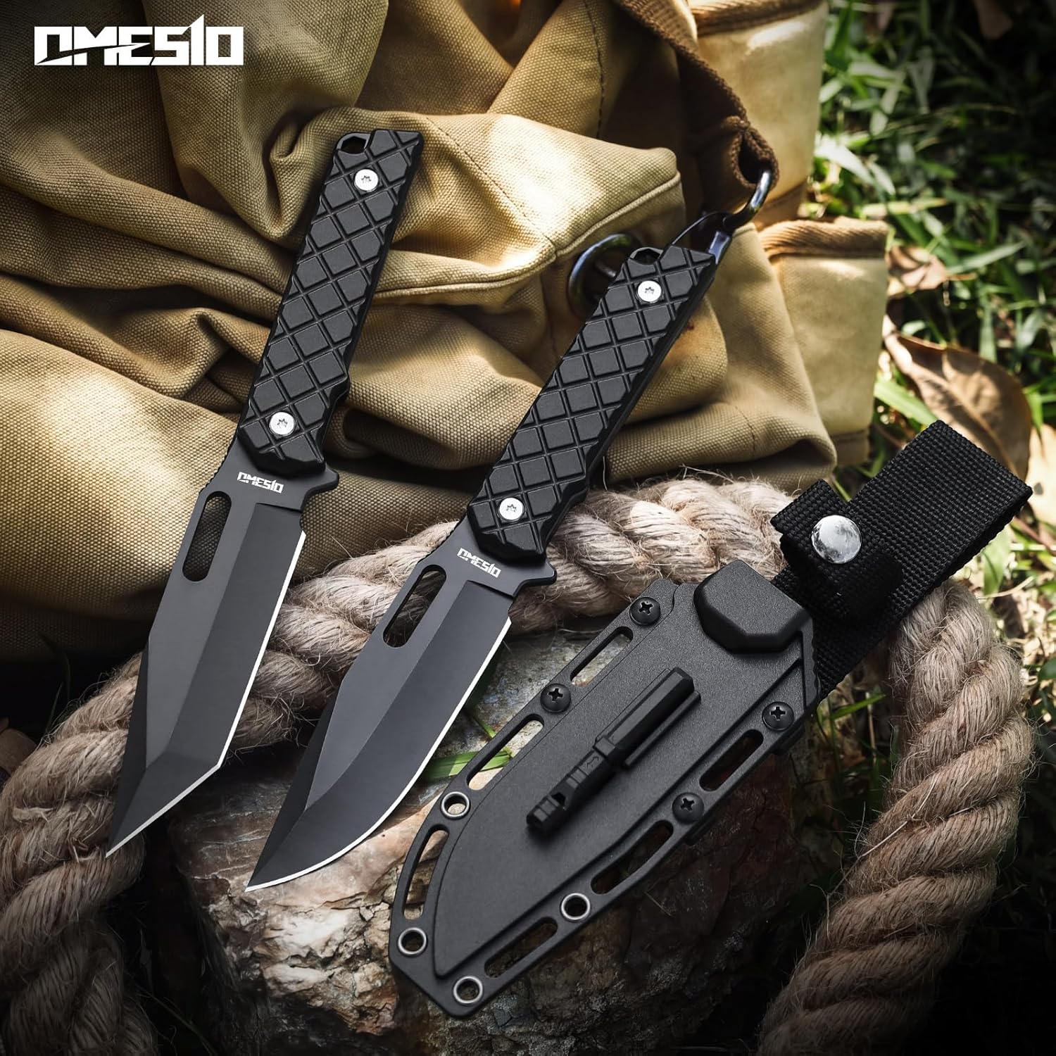 Omesio M-PJ21 Survival Knife with Kydex Sheath