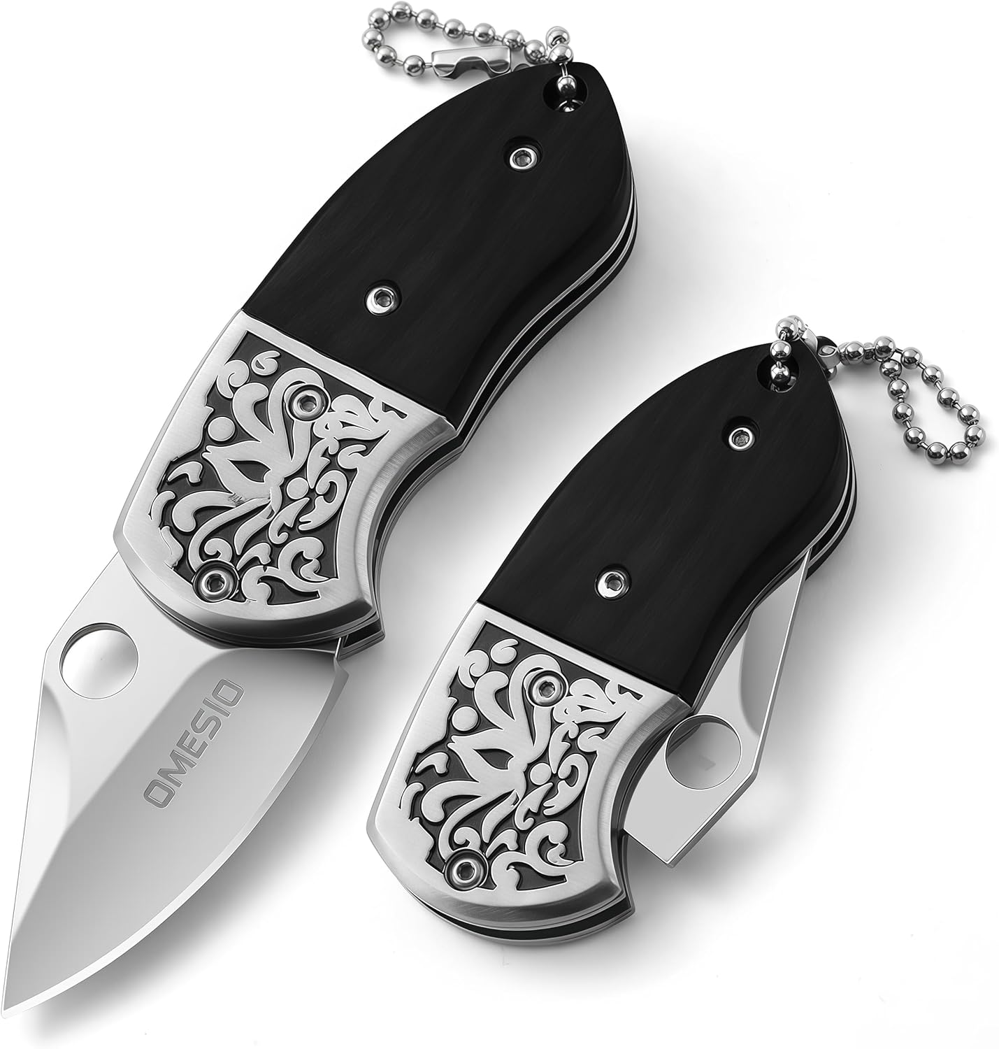 Omesio Mini Wooden Keychain Knife - Crimson Red