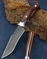 Omesio  L-PJ25H with Survival Knife Sheath Hunting knife Damascus Steel