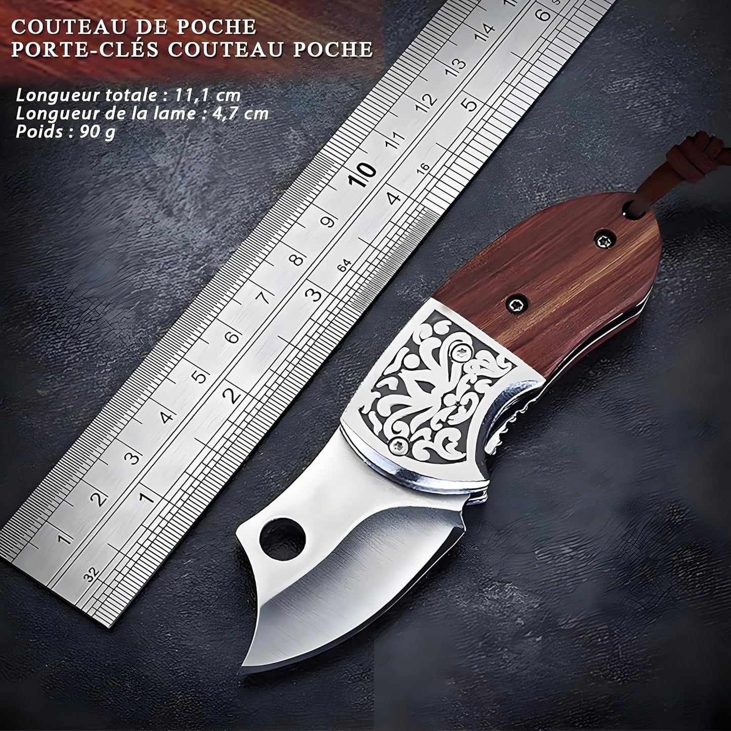 Omesio Mini Wooden Keychain Knife