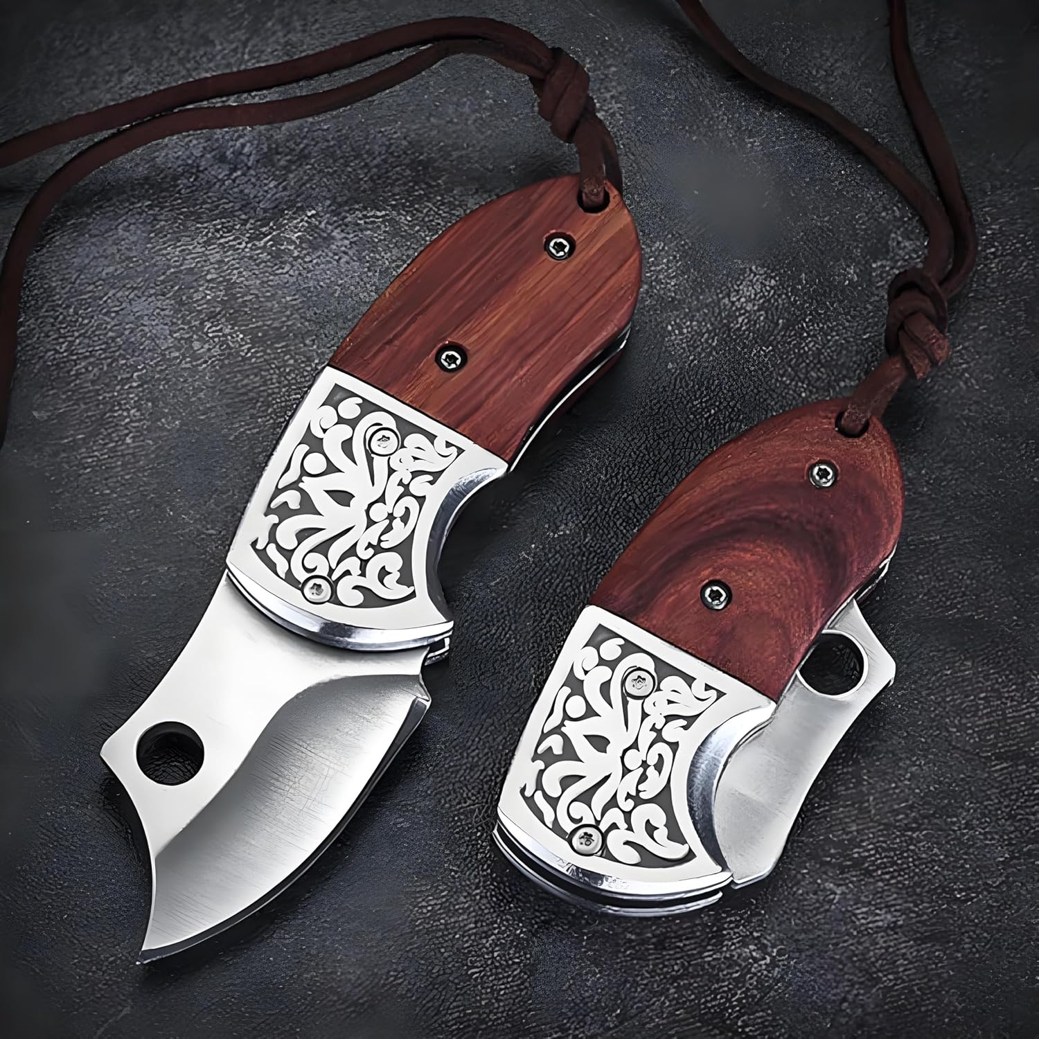 Omesio Mini Wooden Keychain Knife