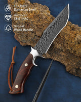 Omesio  L-PJ25H with Survival Knife Sheath Hunting knife Damascus Steel