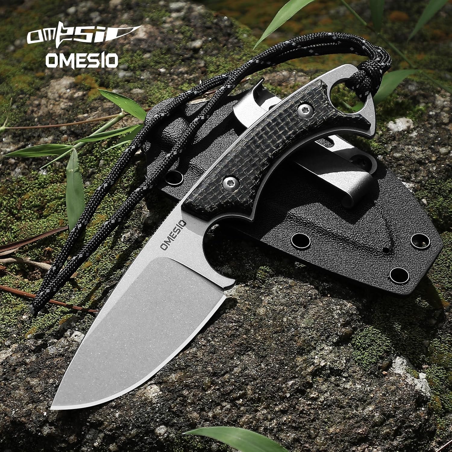 Omesio M-LL ixed Blade Knife 3.54" Blade D2 Steel Tactical Knife