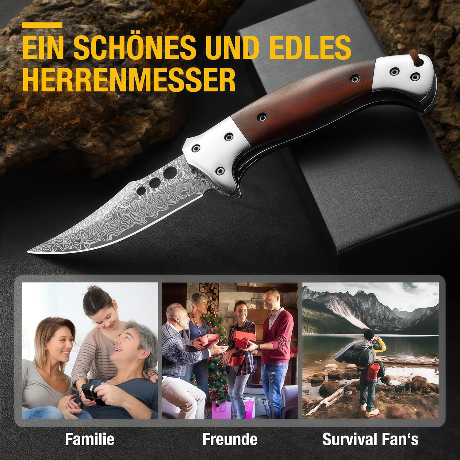 Omesio Hand-Forged Damascus Folding Knife – 67 Layers of VG10 Steel