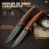 Omesio Heritage Damascus Folding Knife | VG10 Steel & Handcrafted Wood Handle