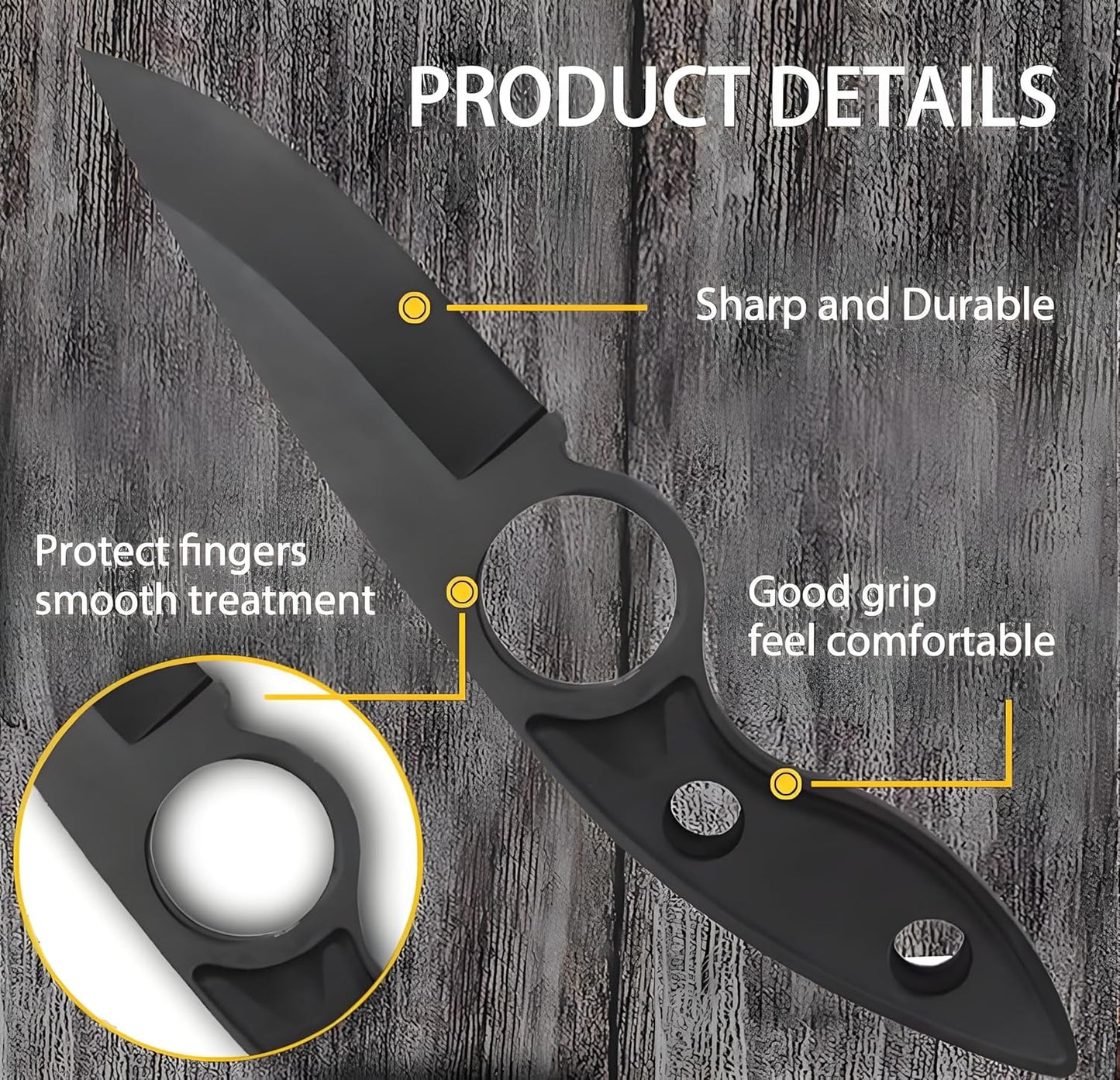 Coltello a lama fissa Omesio Compact D2 con fodero in Kydex