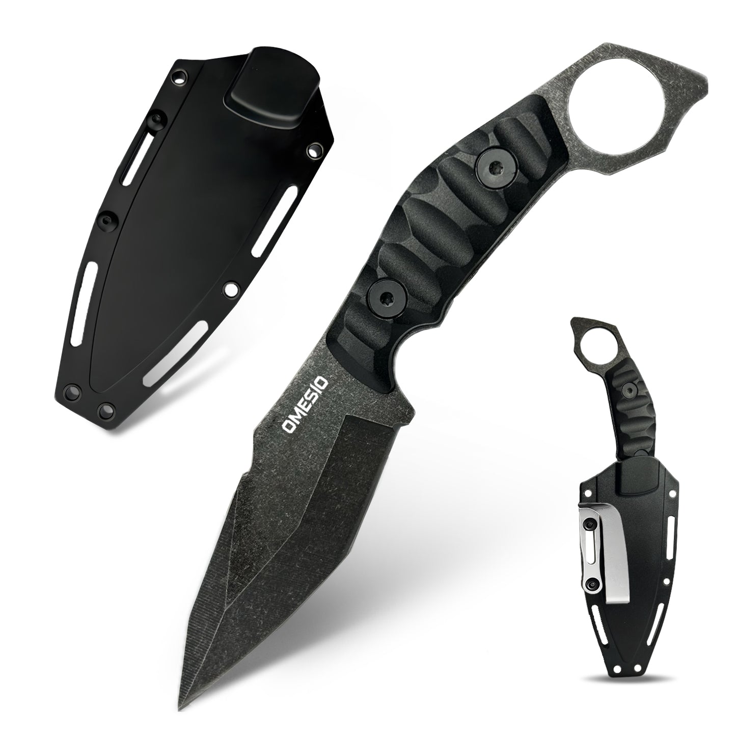 Coltello da sopravvivenza Omesio Full Tang con manico antiscivolo in ABS