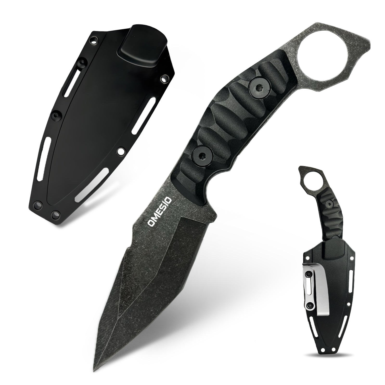 Coltello da sopravvivenza Omesio Full Tang con manico antiscivolo in ABS