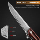 Omesio Handcrafted Damascus Steel Folding Knife