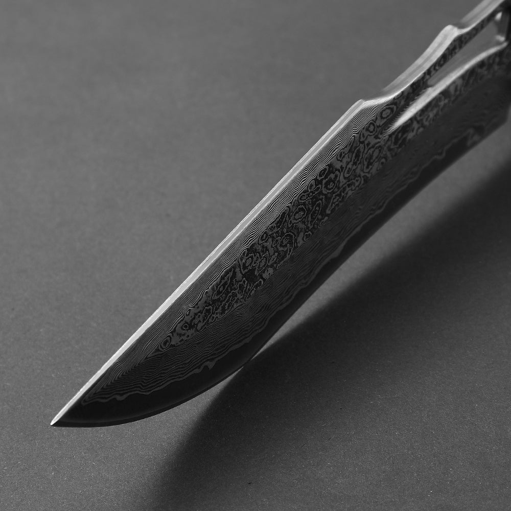 Coltello a lama fissa in acciaio Damasco Full Tang Omesio