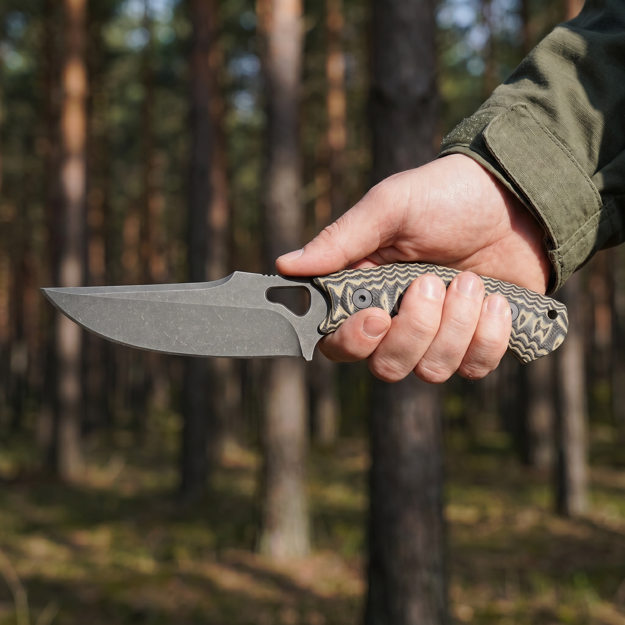 Omesio Fixed Blade Pocket Knife Dual Color G10 Handle Camp Gear