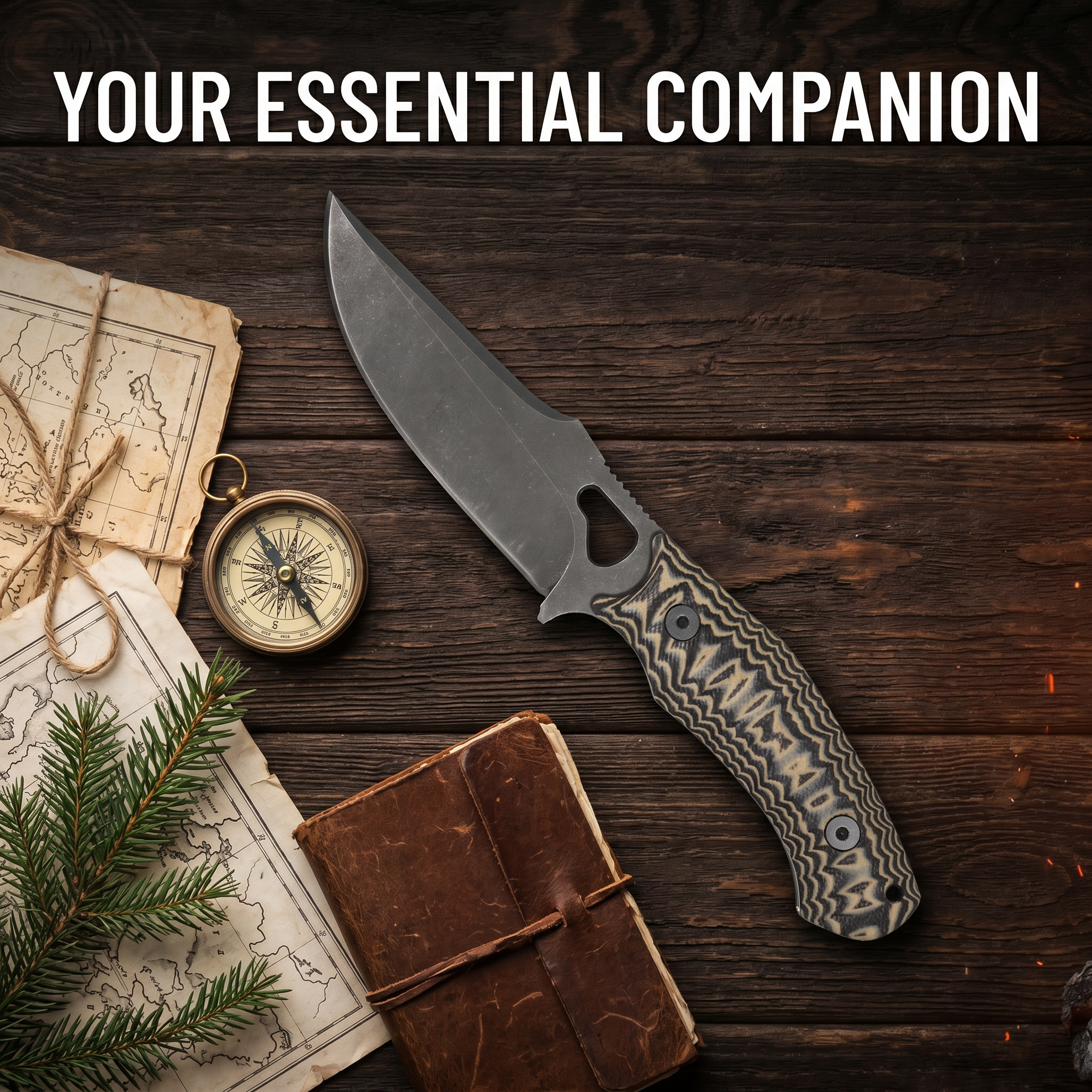Omesio Fixed Blade Pocket Knife Dual Color G10 Handle Camp Gear