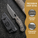 Omesio Fixed Blade Pocket Knife Dual Color G10 Handle Camp Gear