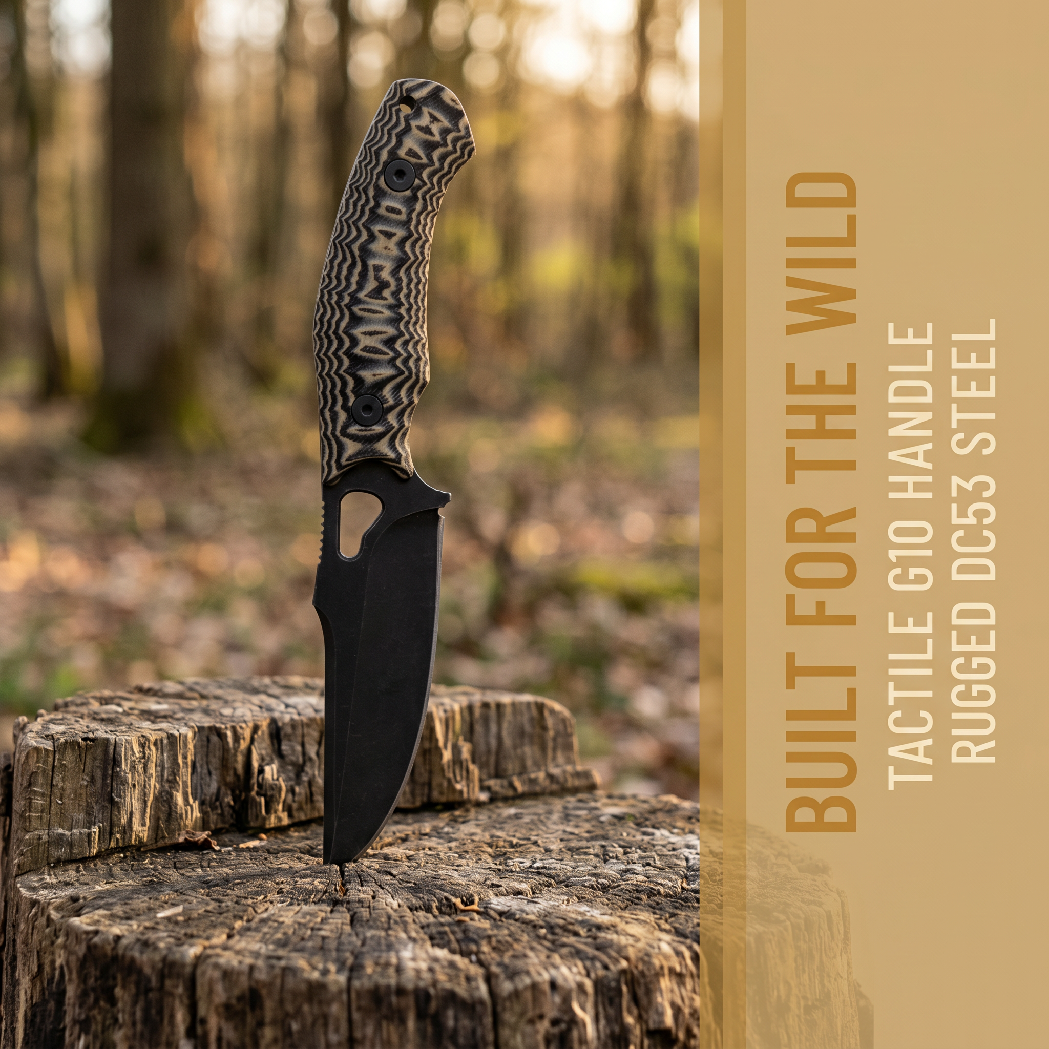 Omesio Fixed Blade Pocket Knife Dual Color G10 Handle Camp Gear