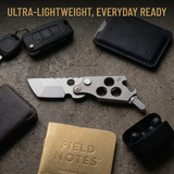 Omesio Retractable Folding Pocket Knife with Keychain Bottle Opener