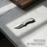 Omesio Titanium D2 Steel EDC Pocket Knife Bottle Opener 4.21"