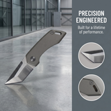 Omesio Titanium D2 Steel EDC Pocket Knife Bottle Opener 4.21"