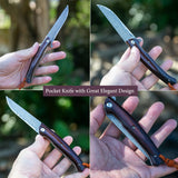 Omesio Handcrafted Damascus Steel Folding Knife