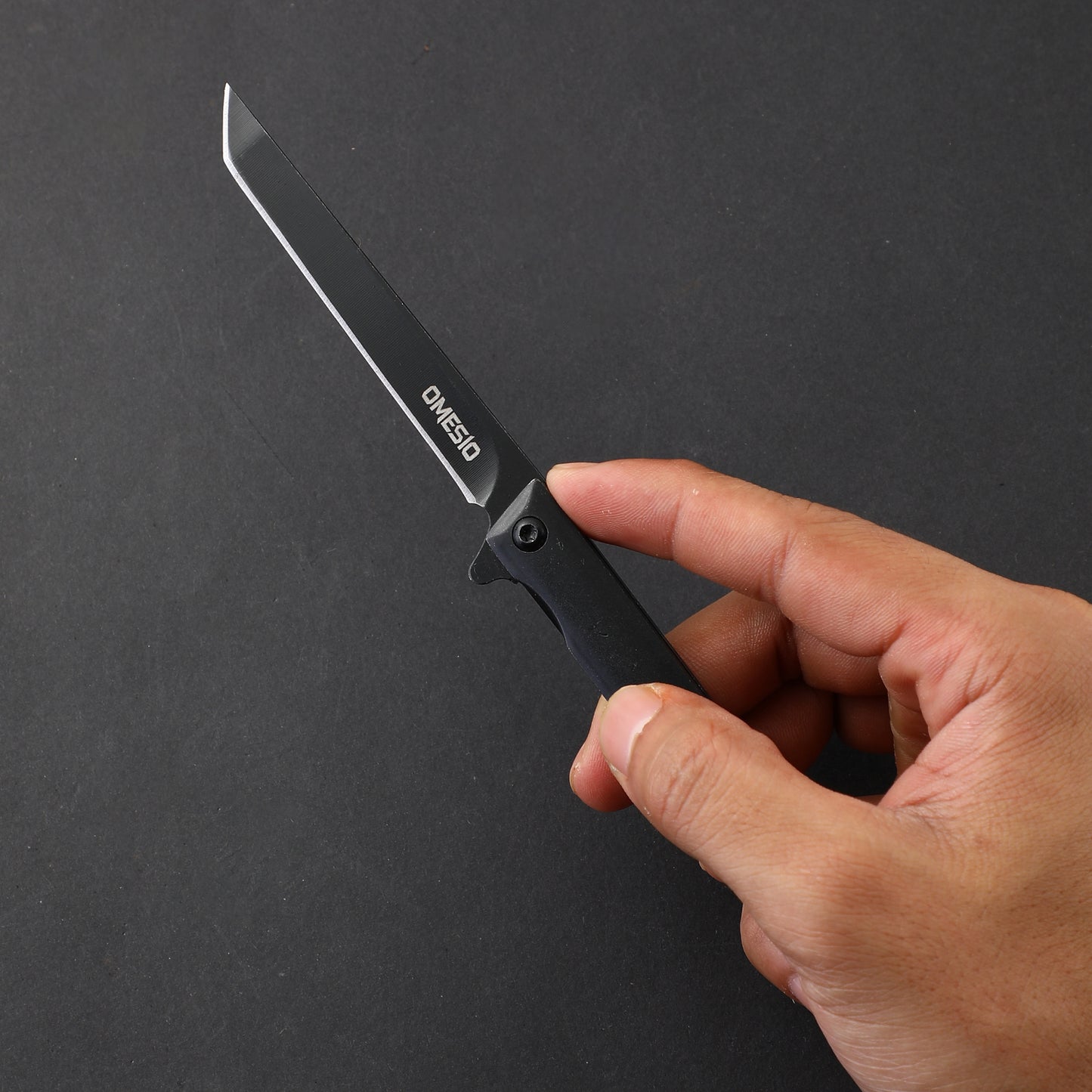 Omesio EDC Slim Tanto Knife | Liner Lock & Flipper Open
