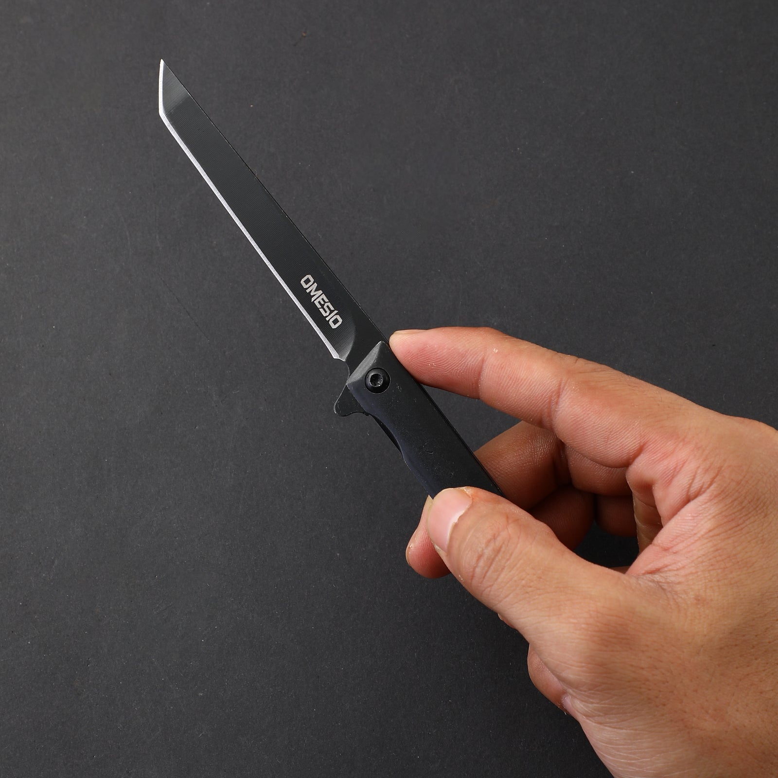 Omesio EDC Slim Tanto Knife | Liner Lock & Flipper Open