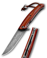 Omesio Handcrafted Damascus Steel Folding Knife